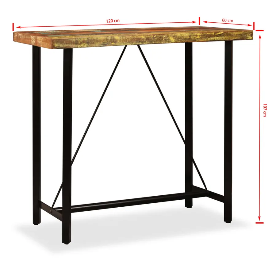 Ensemble de bar 5 pcs Bois de récupération massif - 15