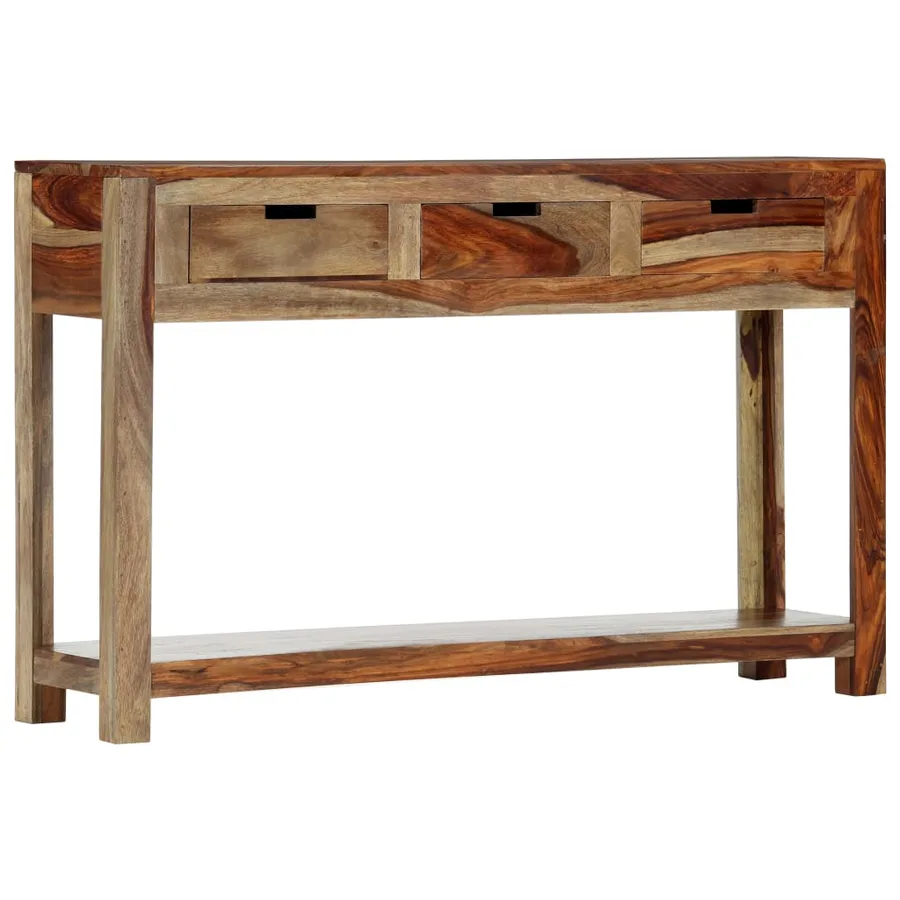 Table console avec 3 tiroirs 120x30x75 cm Bois massif - 13