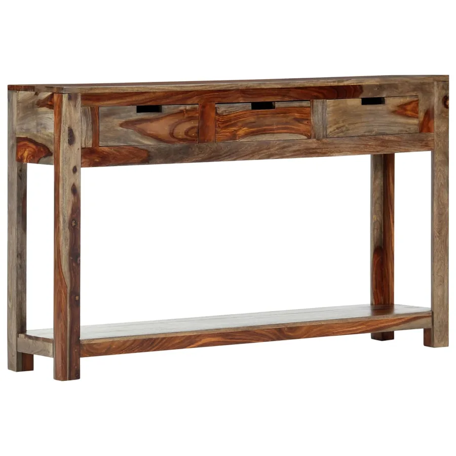 Table console avec 3 tiroirs 120x30x75 cm Bois massif - 14
