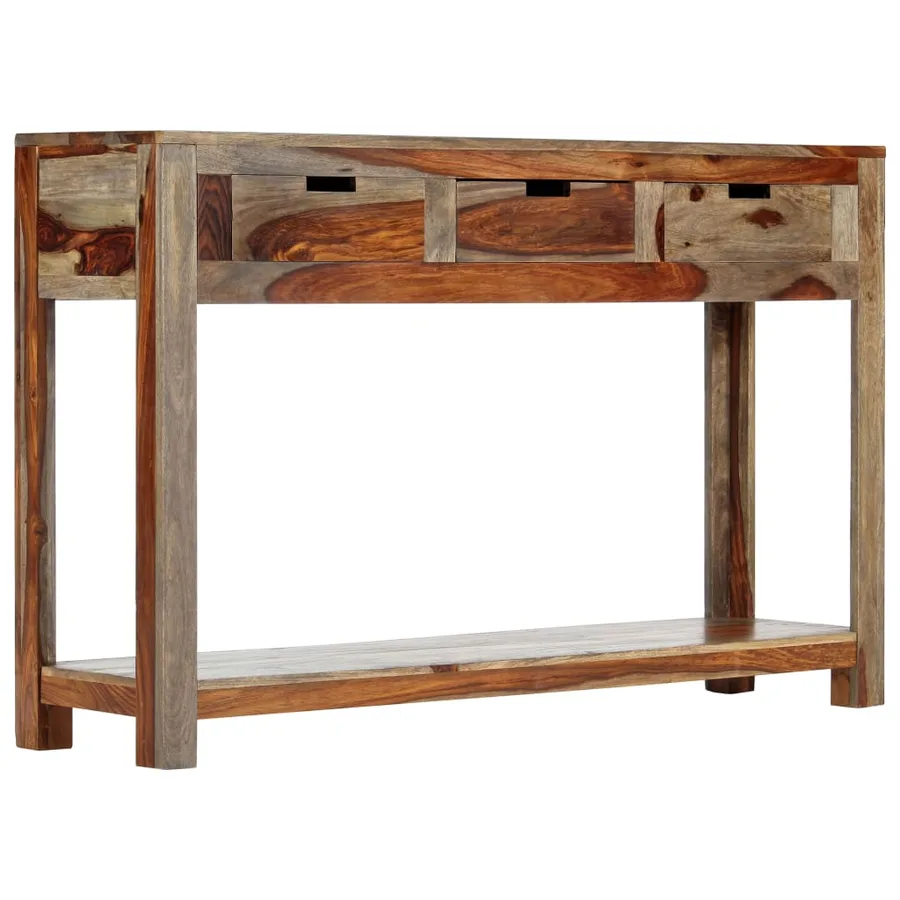 Table console avec 3 tiroirs 120x30x75 cm Bois massif - 15