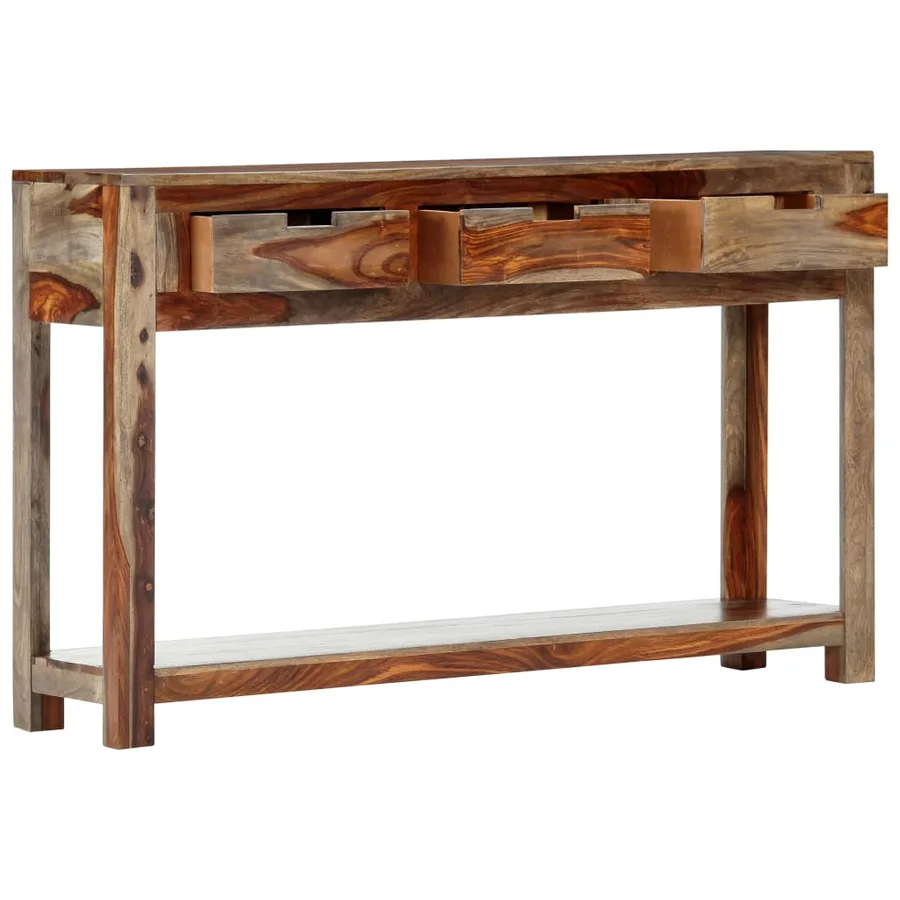 Table console avec 3 tiroirs 120x30x75 cm Bois massif - 2