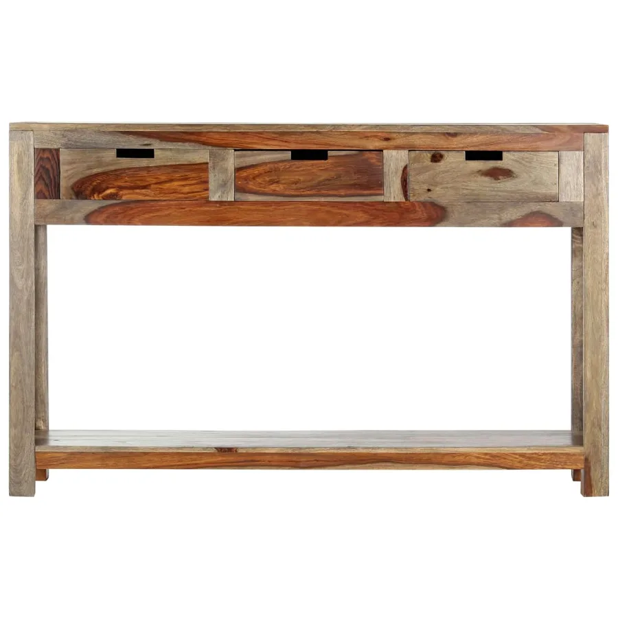 Table console avec 3 tiroirs 120x30x75 cm Bois massif - 3