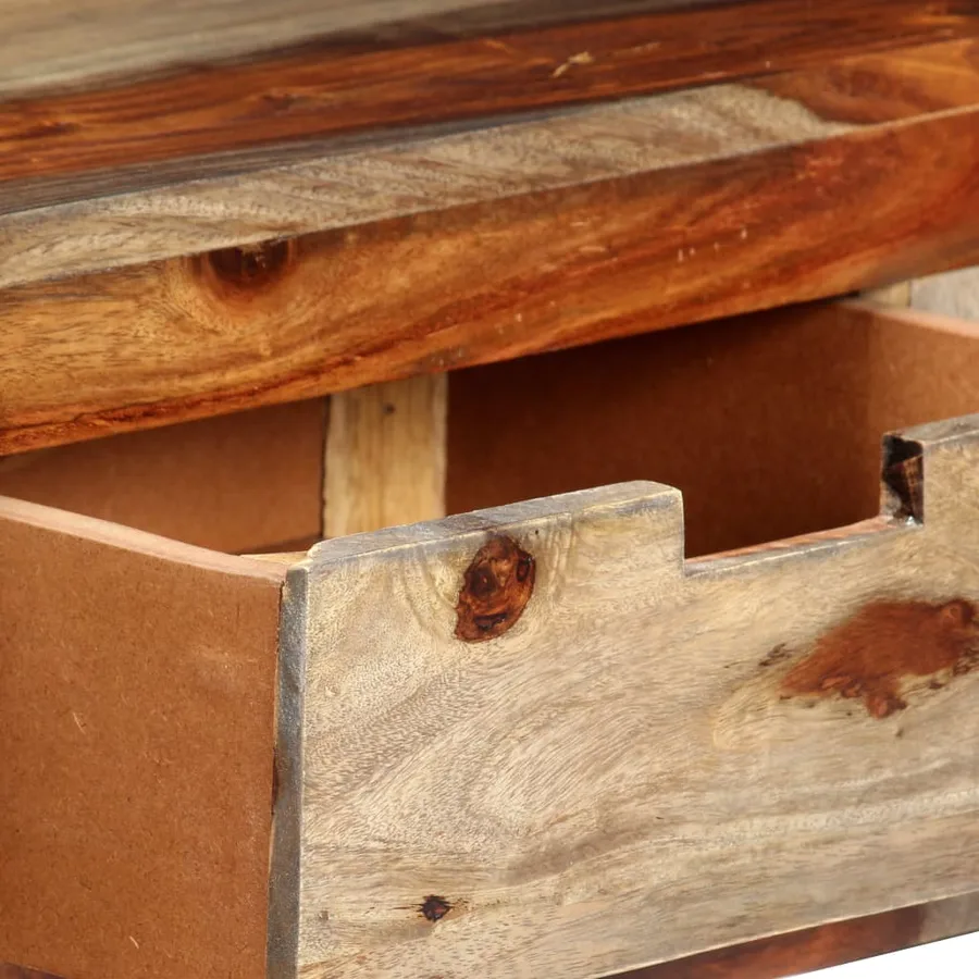 Table console avec 3 tiroirs 120x30x75 cm Bois massif - 9