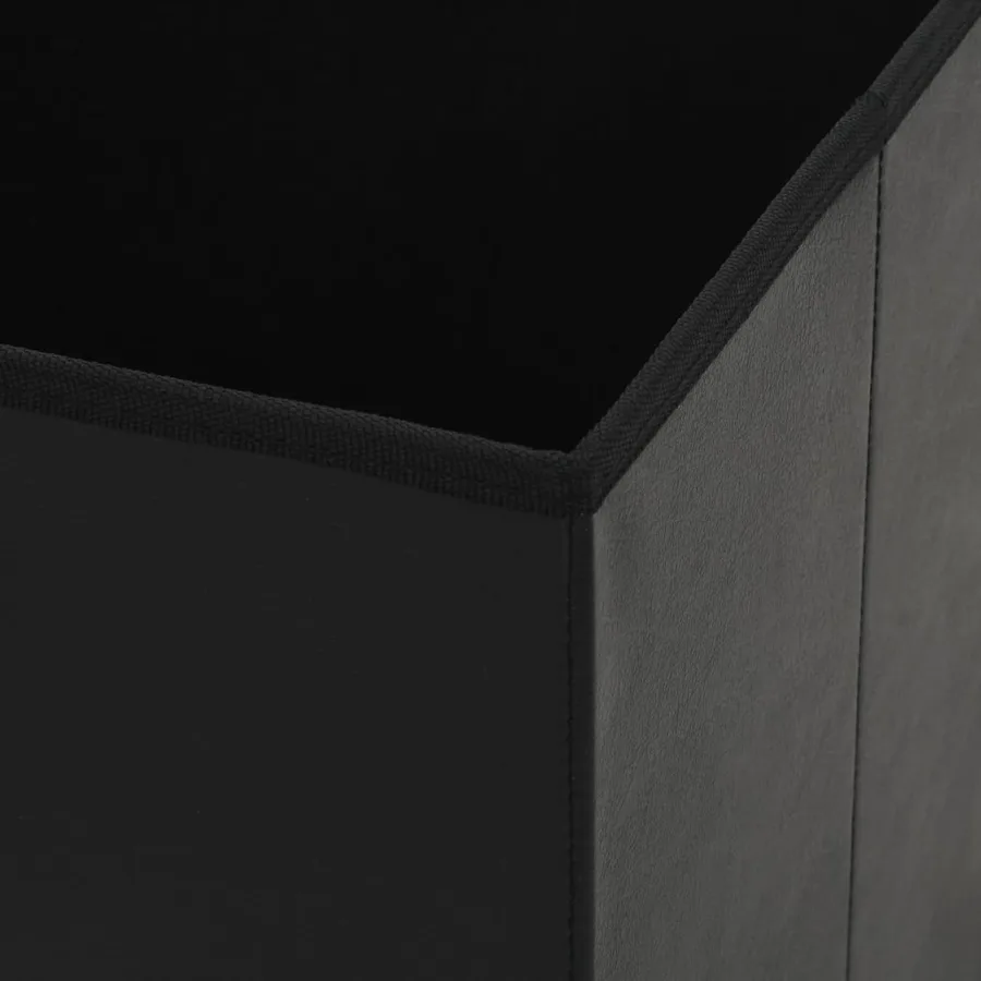 Tabouret de rangement pliable Noir Similicuir - 7