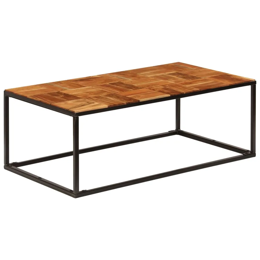 Table basse 110x60x40 cm Bois d'acacia solide et acier - 10