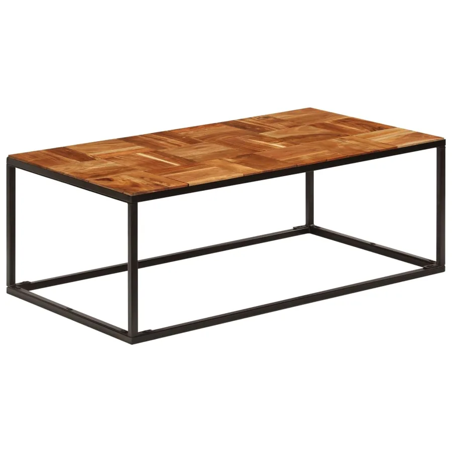 Table basse 110x60x40 cm Bois d'acacia solide et acier - 11