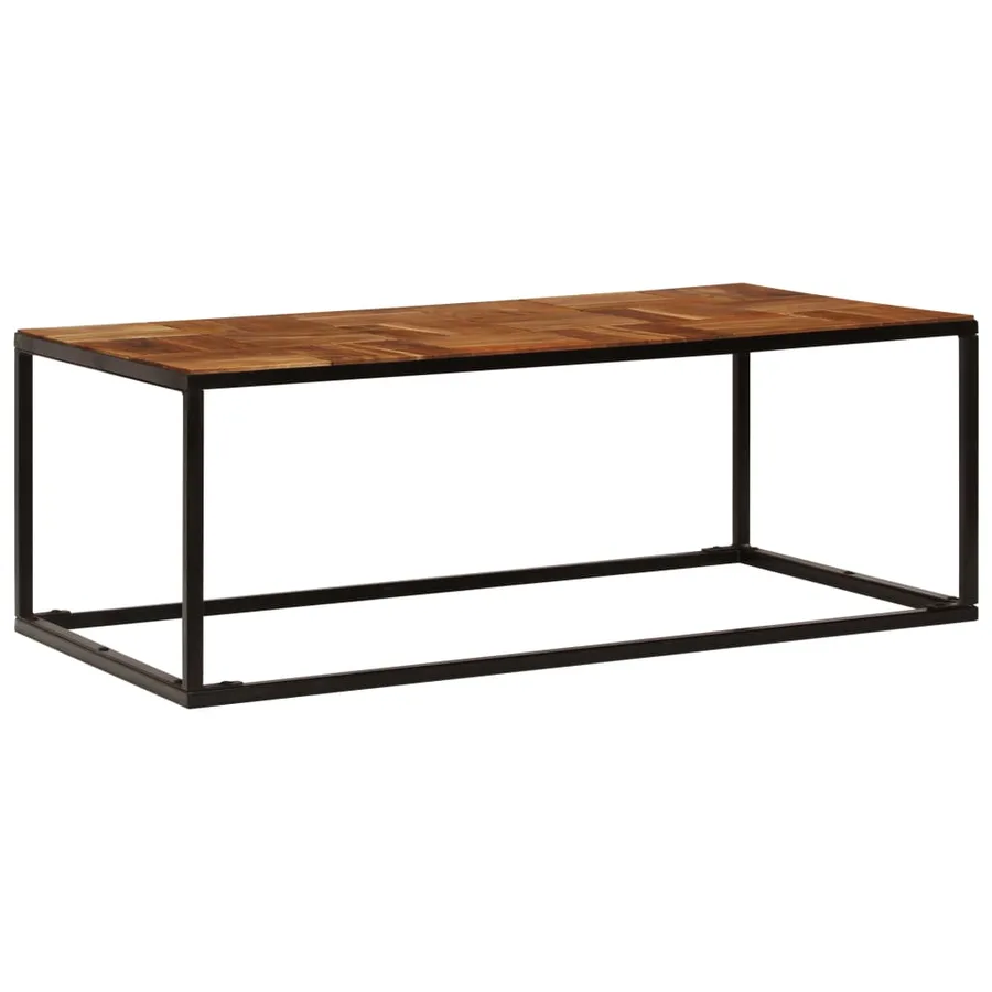 Table basse 110x60x40 cm Bois d'acacia solide et acier - 2