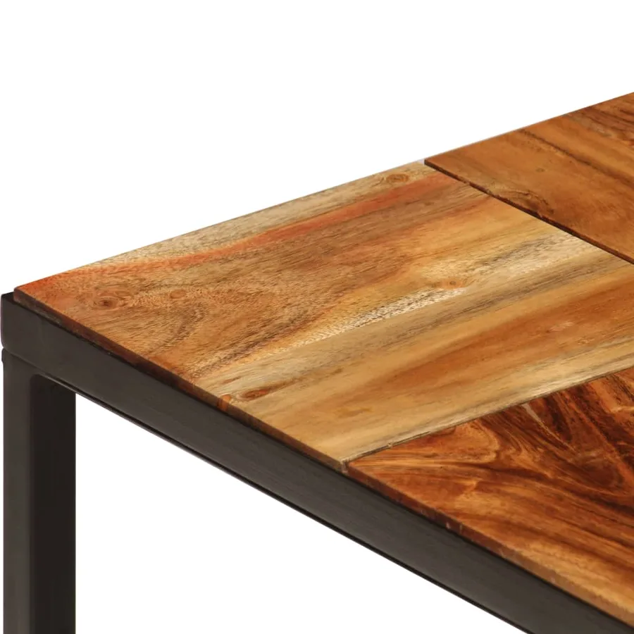Table basse 110x60x40 cm Bois d'acacia solide et acier - 5