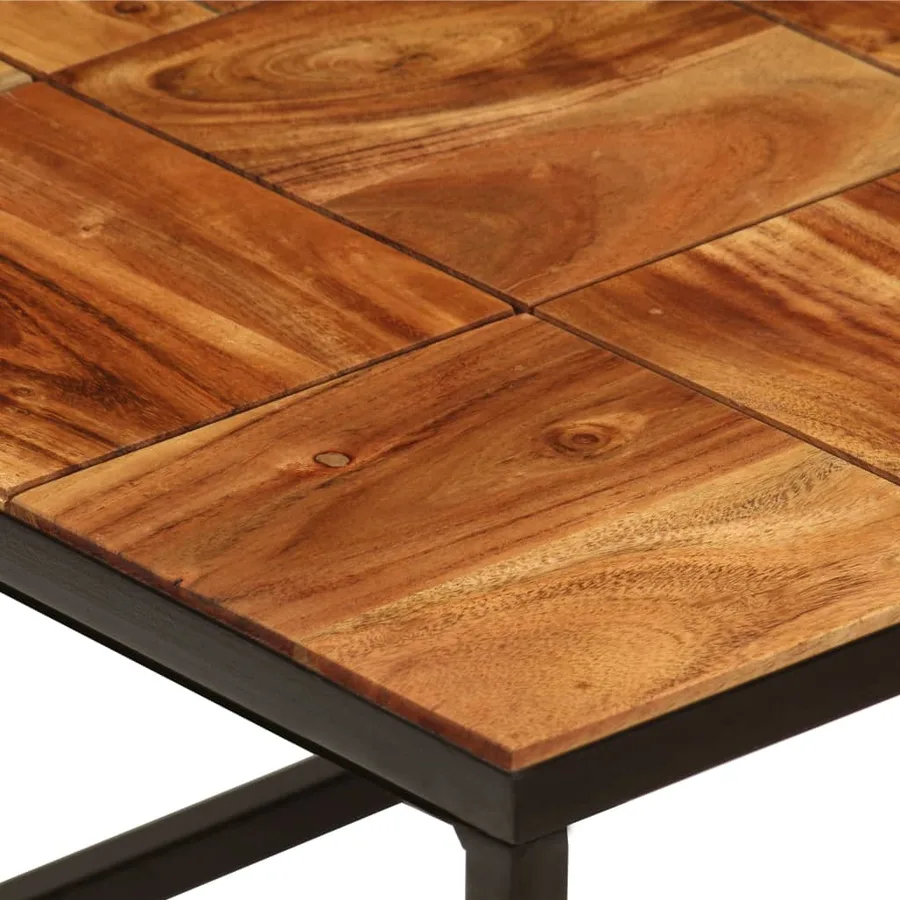 Table basse 110x60x40 cm Bois d'acacia solide et acier - 6