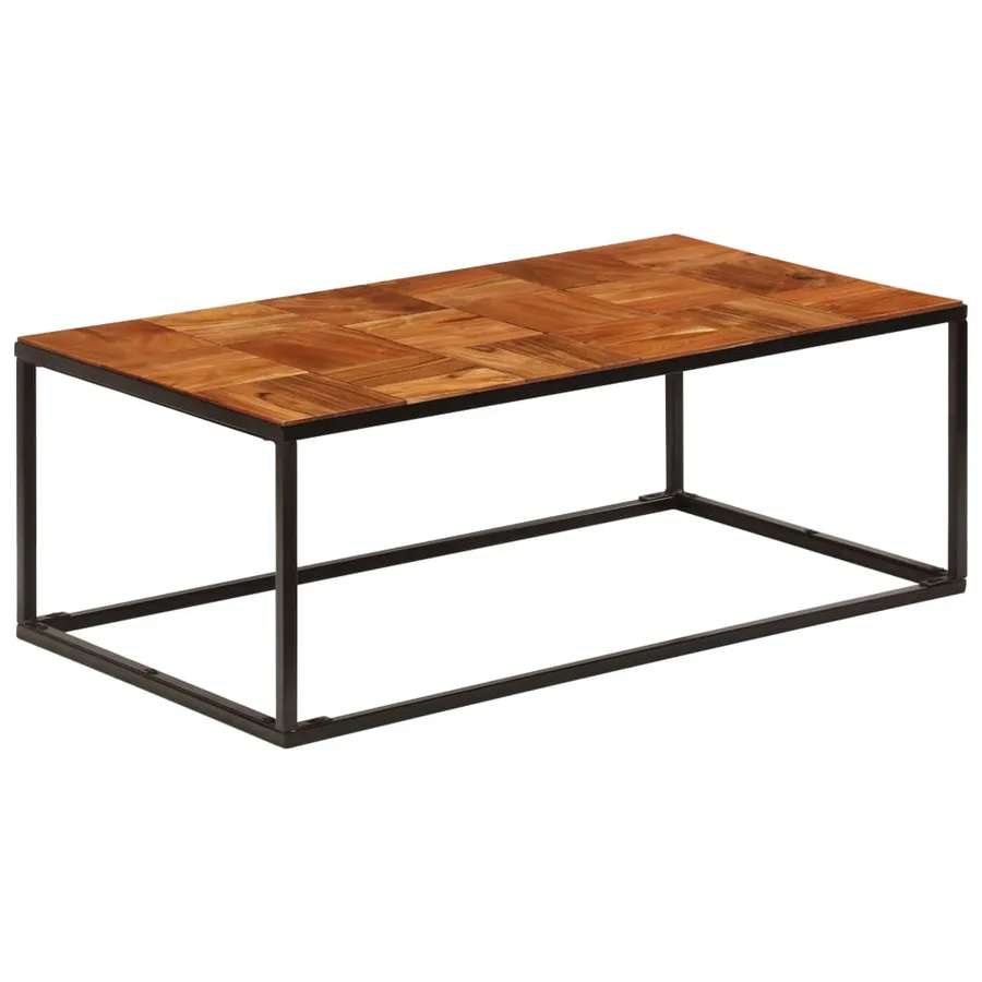 Table basse 110x60x40 cm Bois d'acacia solide et acier - 8
