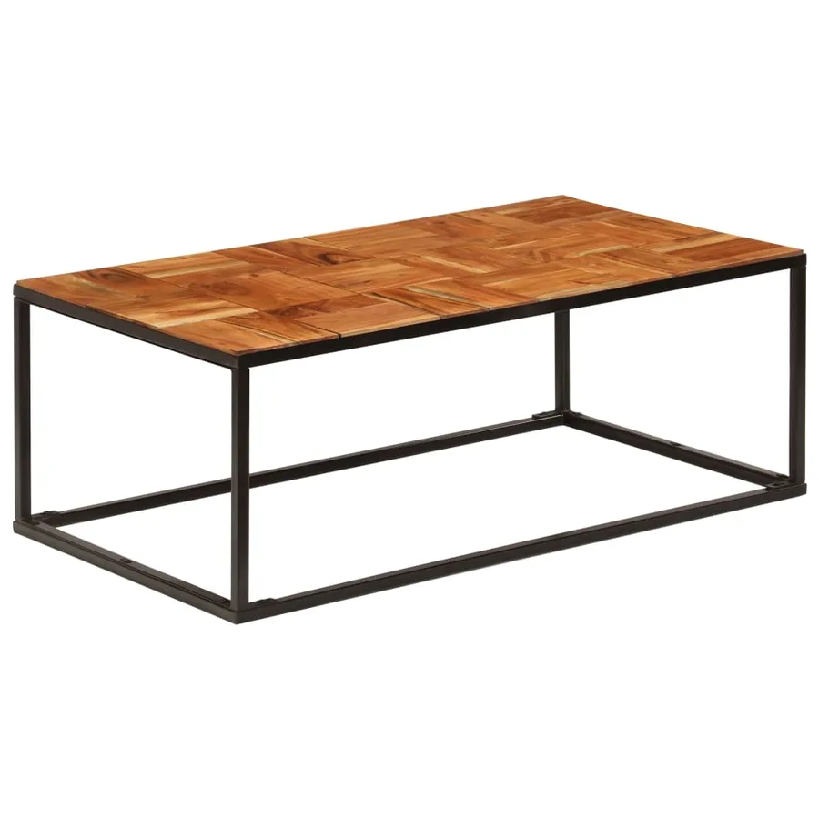 Table basse 110x60x40 cm Bois d'acacia solide et acier - 9