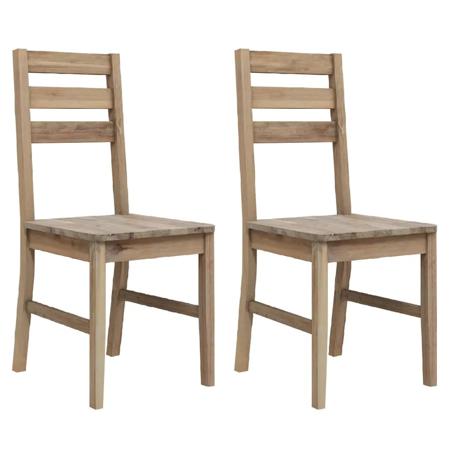 Chaises à manger lot de 2 bois d'acacia solide - 2