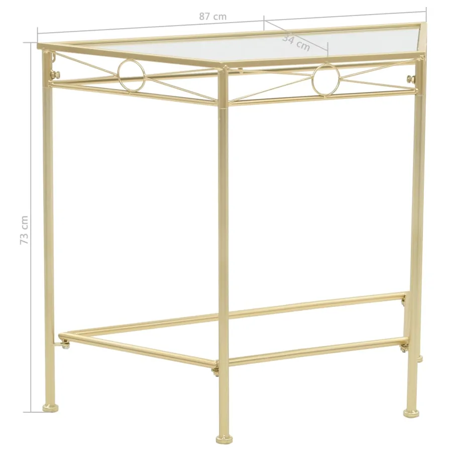 Table d'appoint Style vintage Métal 87 x 34 x 73 cm Doré - 6