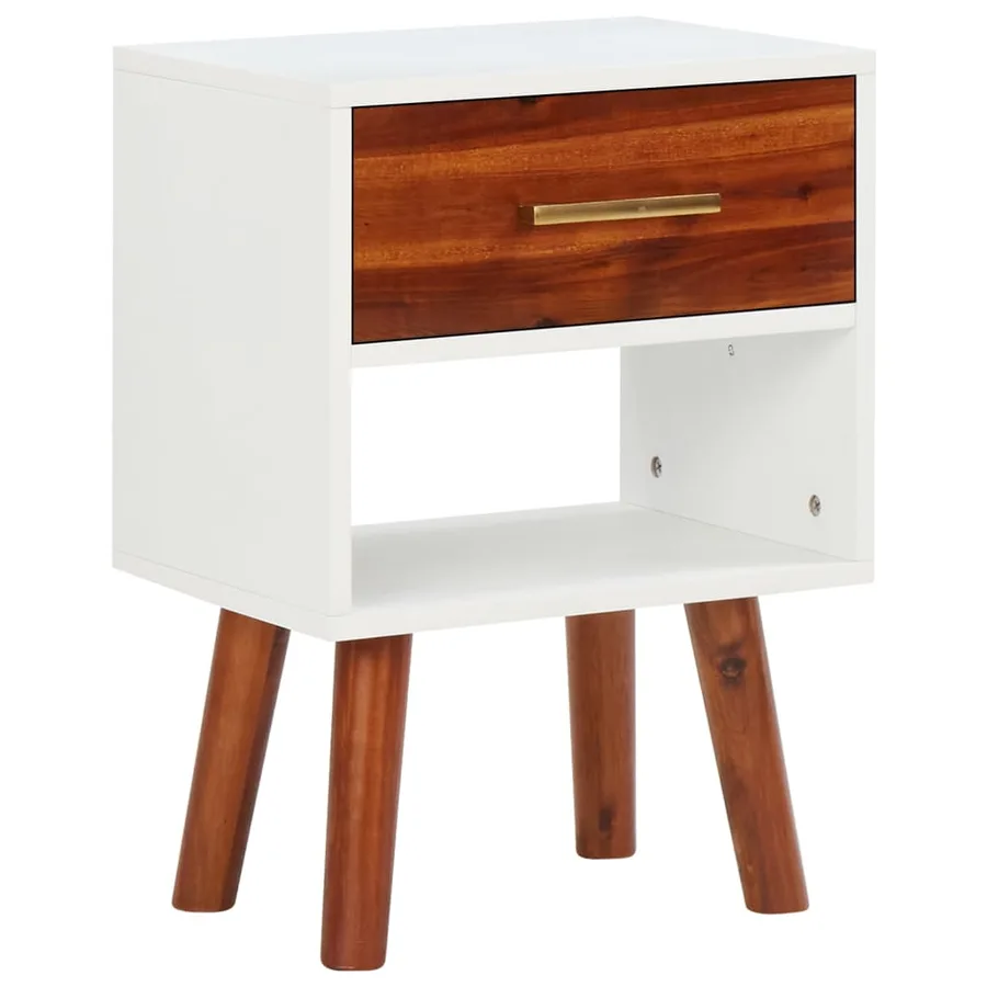 Tables de chevet 2 pcs Bois d'acacia massif 40x30x57 cm - 2