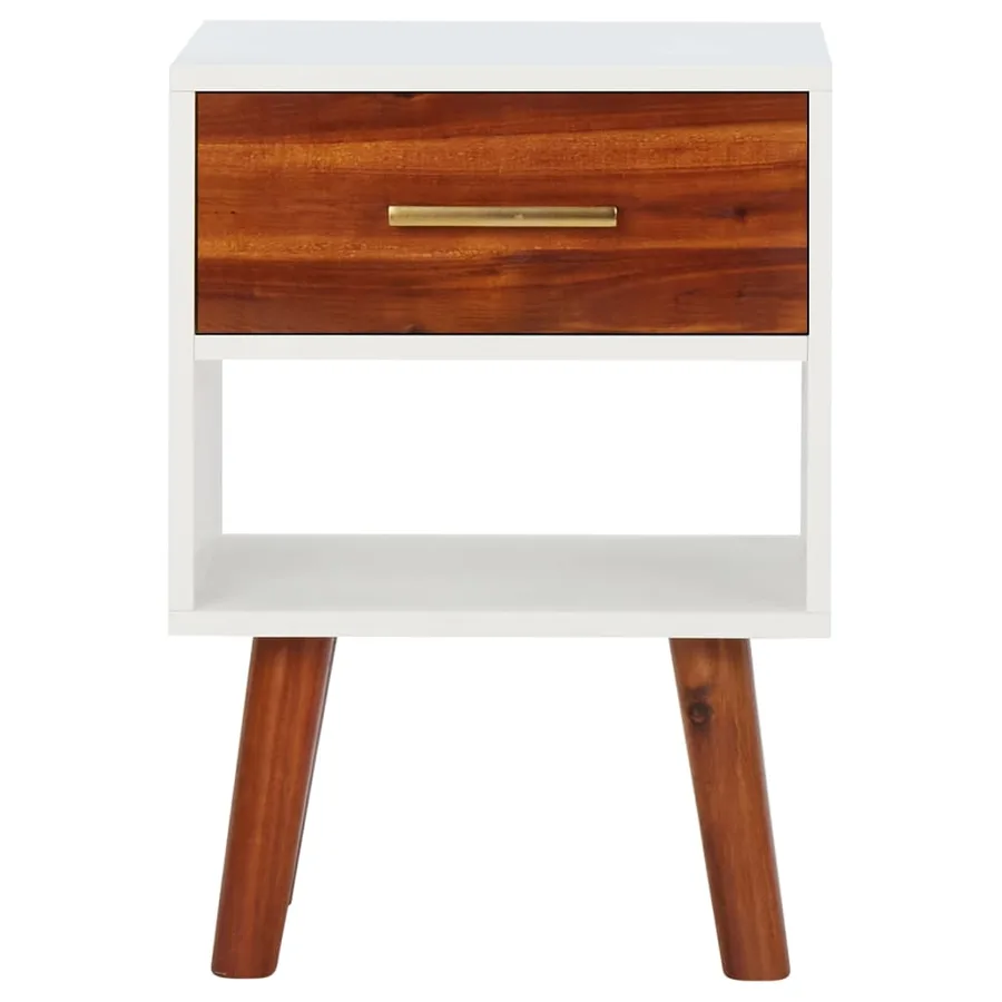 Tables de chevet 2 pcs Bois d'acacia massif 40x30x57 cm - 3