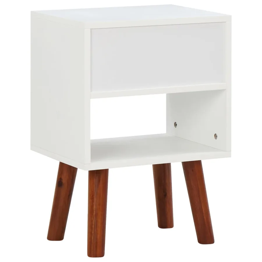 Tables de chevet 2 pcs Bois d'acacia massif 40x30x57 cm - 4