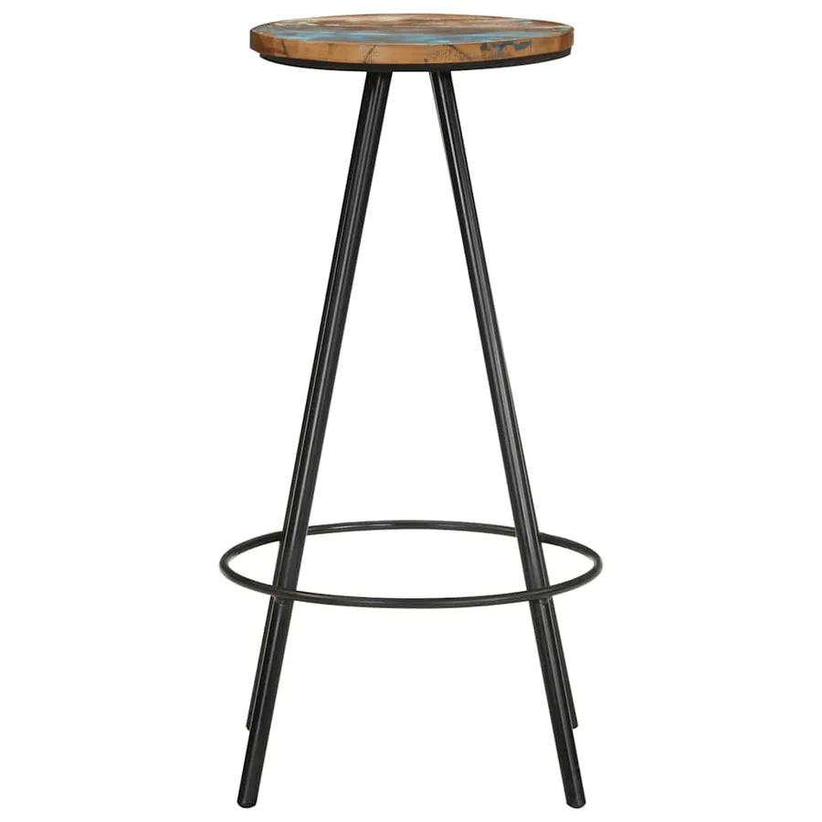 Tabourets de bar lot de 4 bois massif de récupération - 3