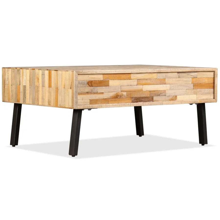 Table basse Teck de récupération massif 90x65x40 cm - 4
