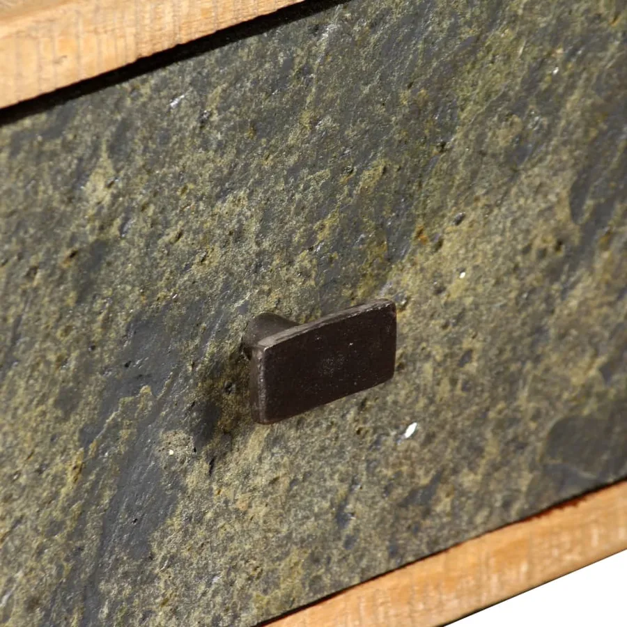 Table basse Teck de récupération massif 90x65x40 cm - 7