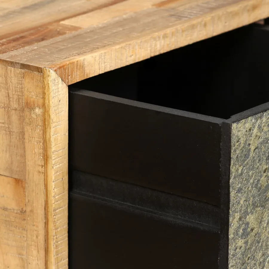 Table basse Teck de récupération massif 90x65x40 cm - 9