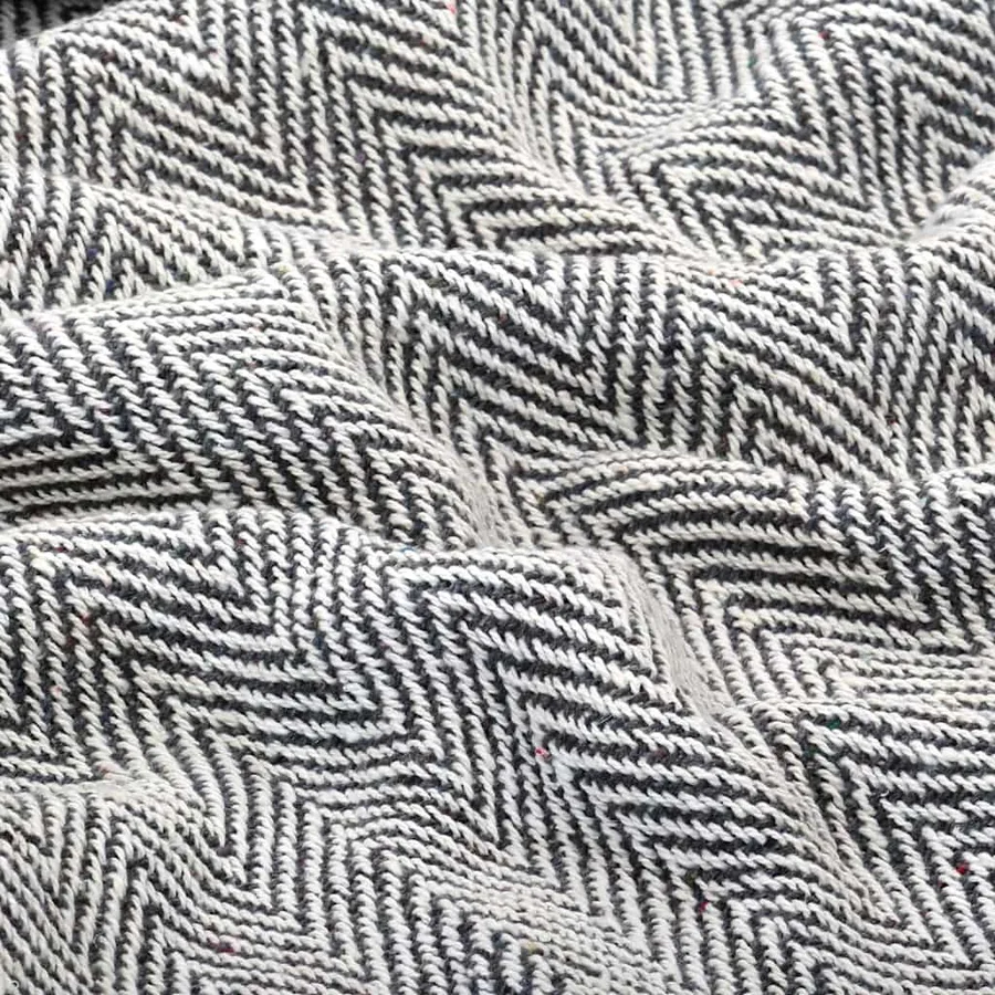 Couverture coton à chevrons 125x150 cm Bleu marine - 5