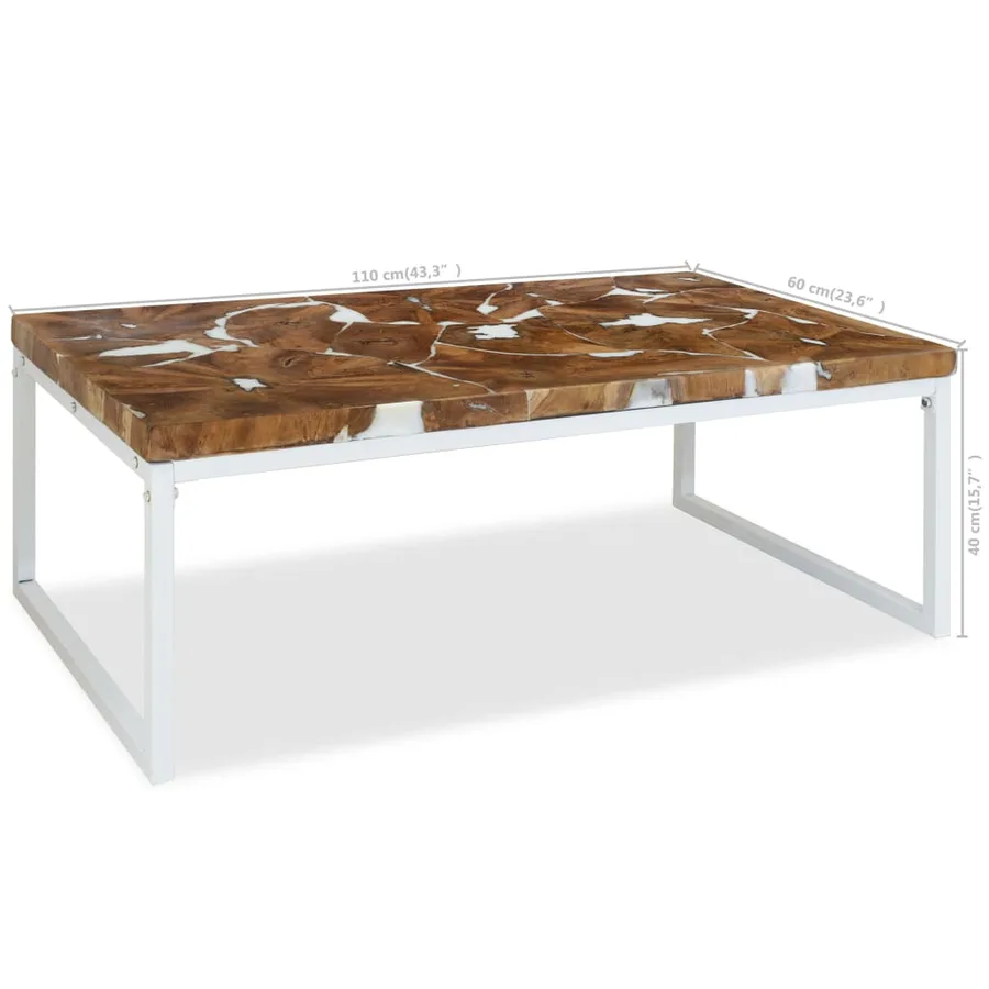 Table basse Teck Résine 110x60x40 cm - 10