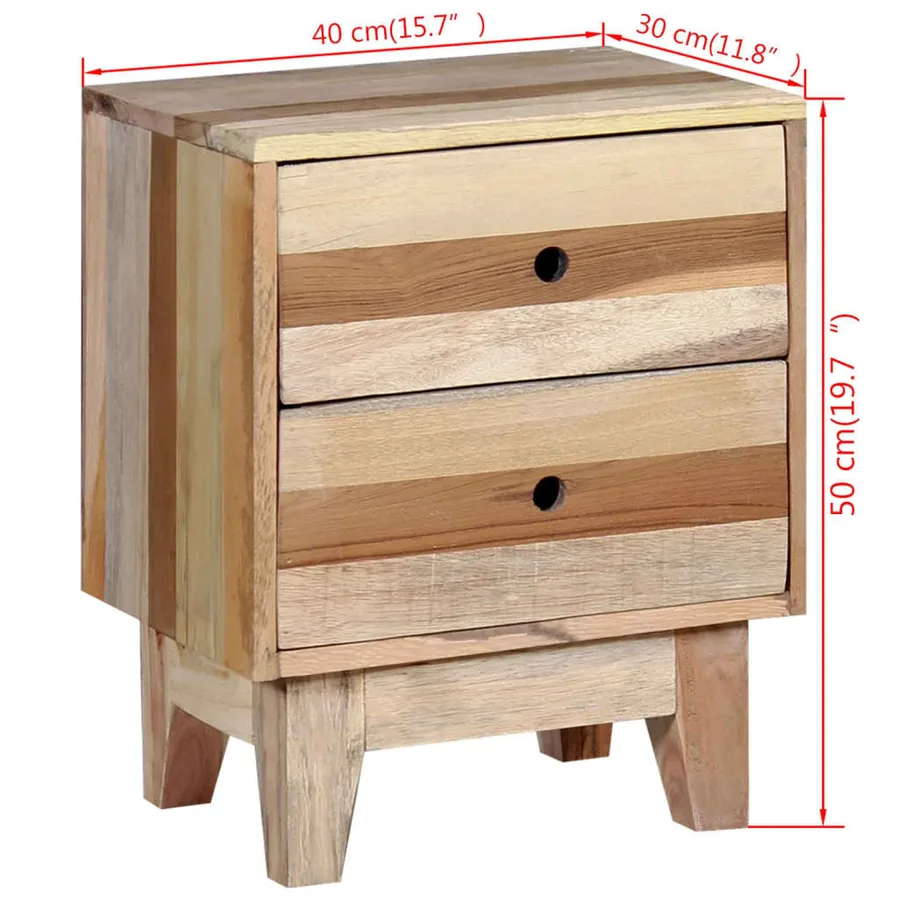 Table de chevet Bois de récupération massif - 8