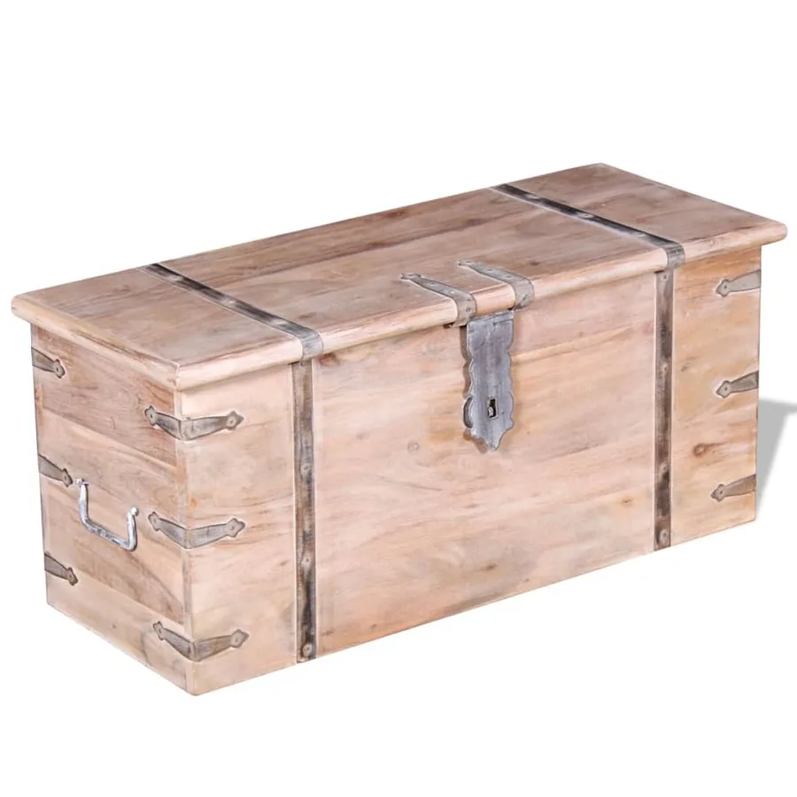 Ensemble de deux coffres de rangement Bois d'Acacia - 3