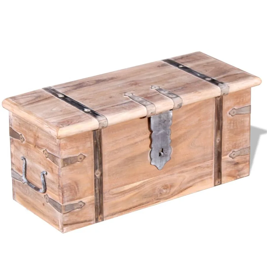 Ensemble de deux coffres de rangement Bois d'Acacia - 5
