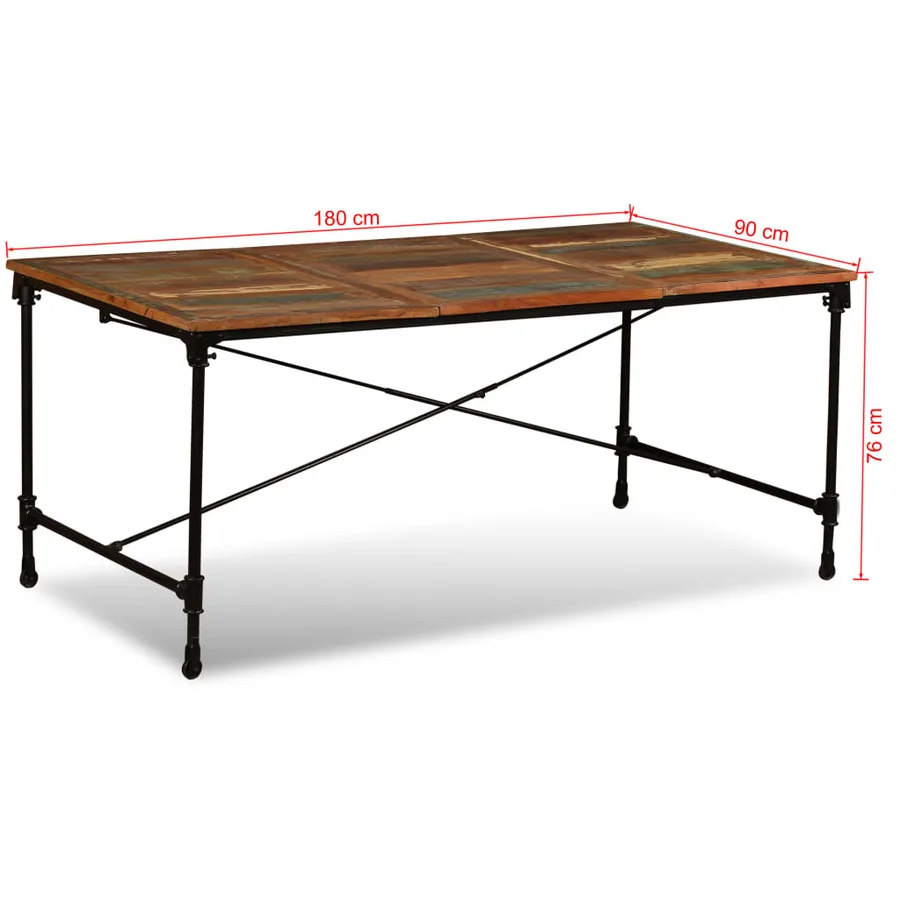 Table à manger Bois de récupération massif 180 cm - 13