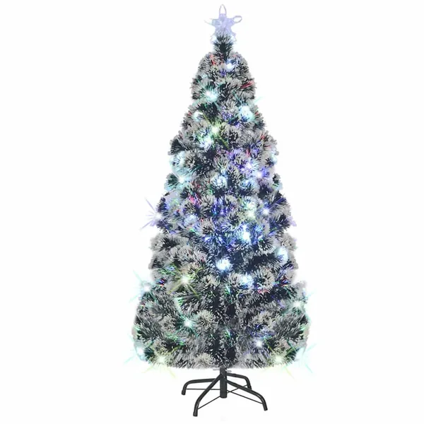 Arbre de Noël pré-éclairé avec support et LED 210 cm fibre optique