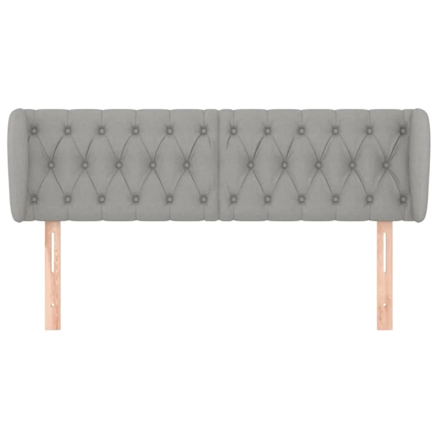 Tête de lit avec oreilles Gris clair 147x23x78/88 cm Tissu - 3
