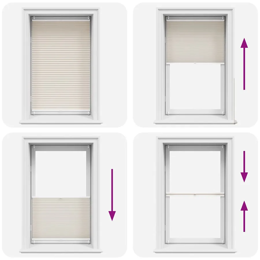 Store plissé 90x125 cm Crème - 6