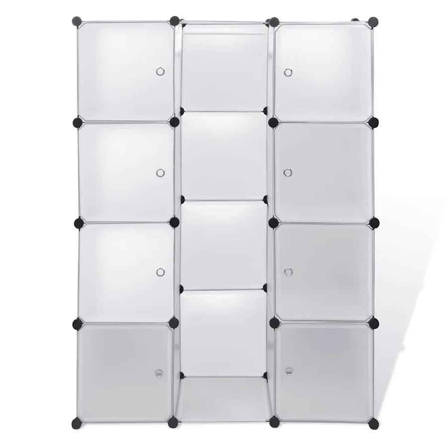 Armoire modulaire 9 compartiments 109x36,5x143 cm blanc - 3