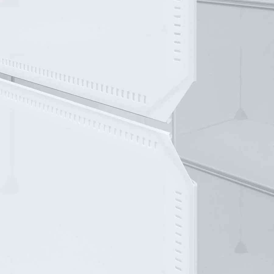 Armoire modulaire 9 compartiments 109x36,5x143 cm blanc - 8
