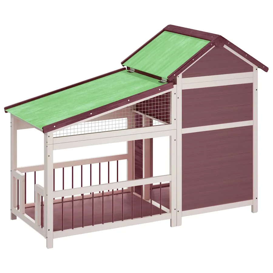 Chenil moka 143x60,5x109 cm bois de pin solide - 5