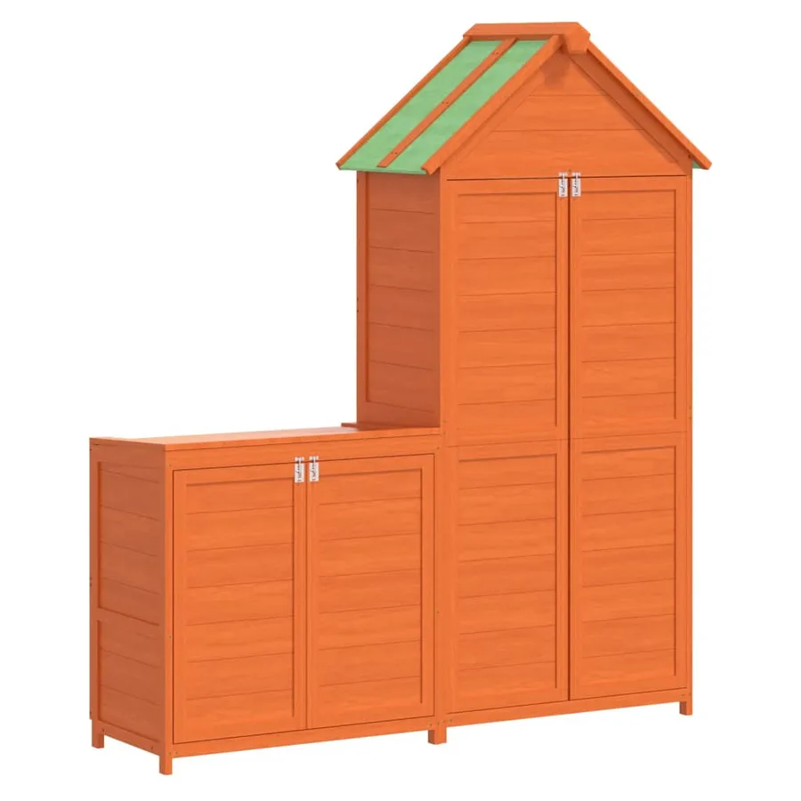 Ensemble de remise à outils de jardin 2 pcs marron pin massif - 2