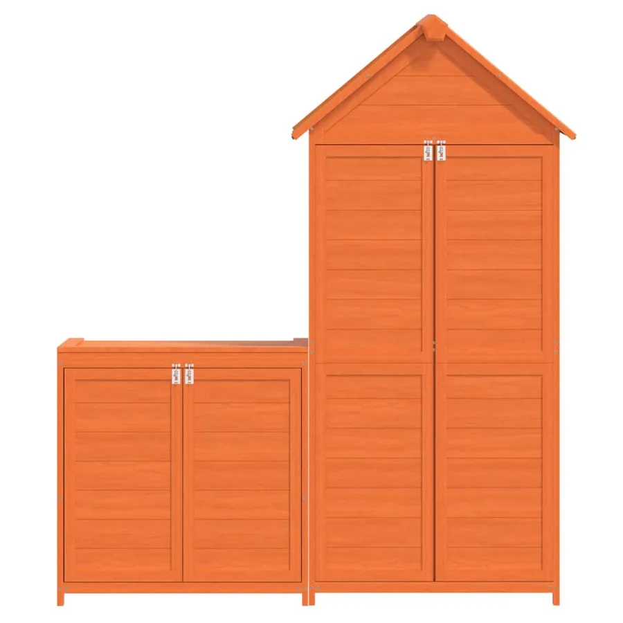 Ensemble de remise à outils de jardin 2 pcs marron pin massif - 5
