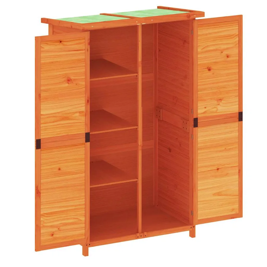 Abri à outils de jardin marron 83x57x140 cm bois massif pin - 4