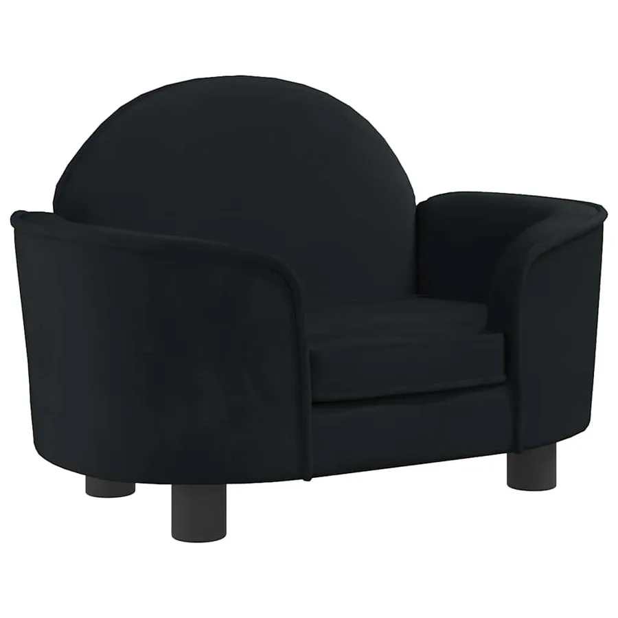 Lit pour chien noir 66x40x45 cm velours - 2