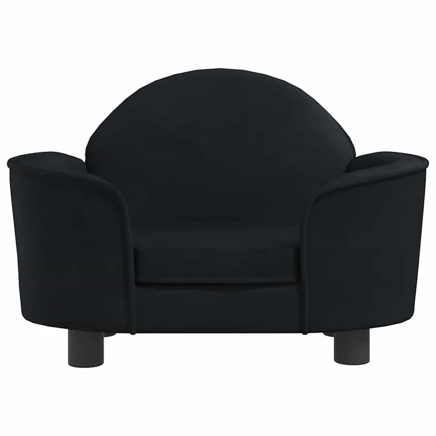 Lit pour chien noir 66x40x45 cm velours - 3