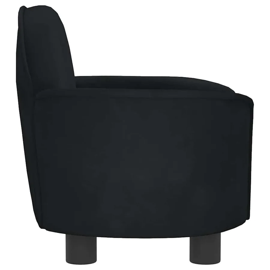 Lit pour chien noir 66x40x45 cm velours - 4