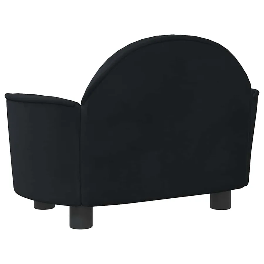 Lit pour chien noir 66x40x45 cm velours - 5