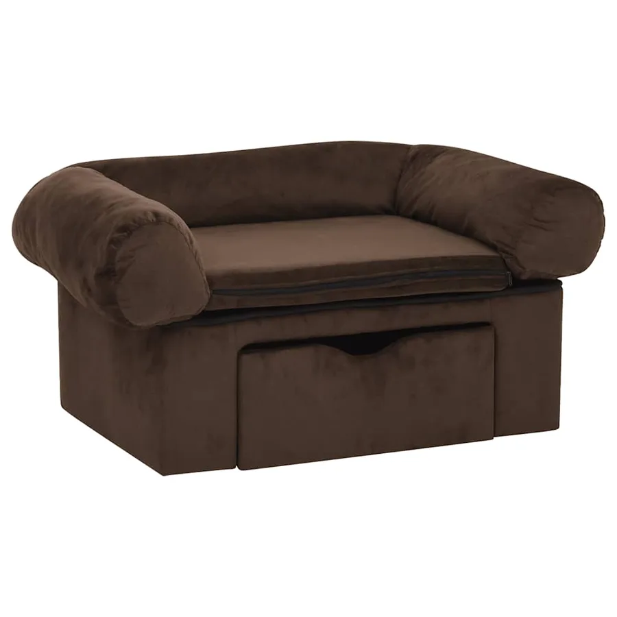 Canapé pour chien avec tiroir Marron 75x50x38 cm Peluche - 2