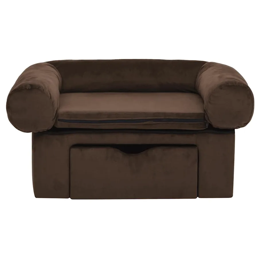 Canapé pour chien avec tiroir Marron 75x50x38 cm Peluche - 3