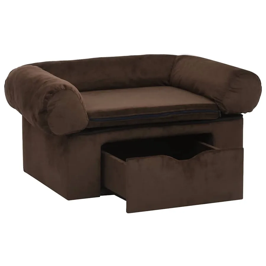 Canapé pour chien avec tiroir Marron 75x50x38 cm Peluche - 4