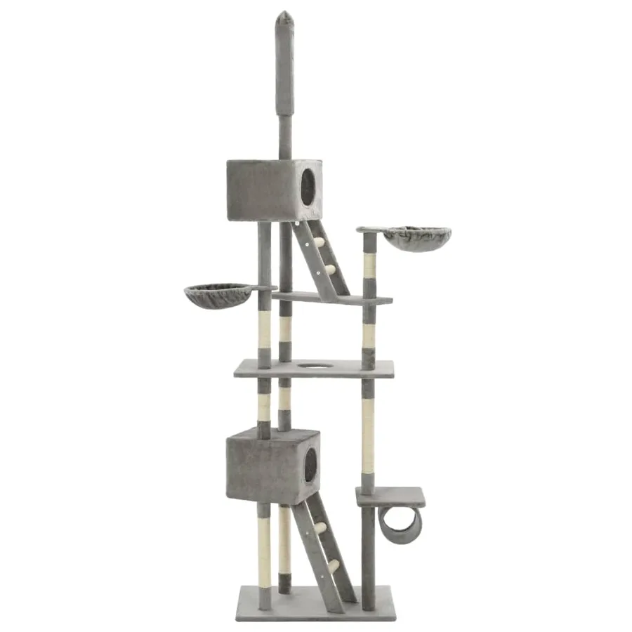 Arbre à chat avec griffoirs en sisal 230-260 cm Gris - 3