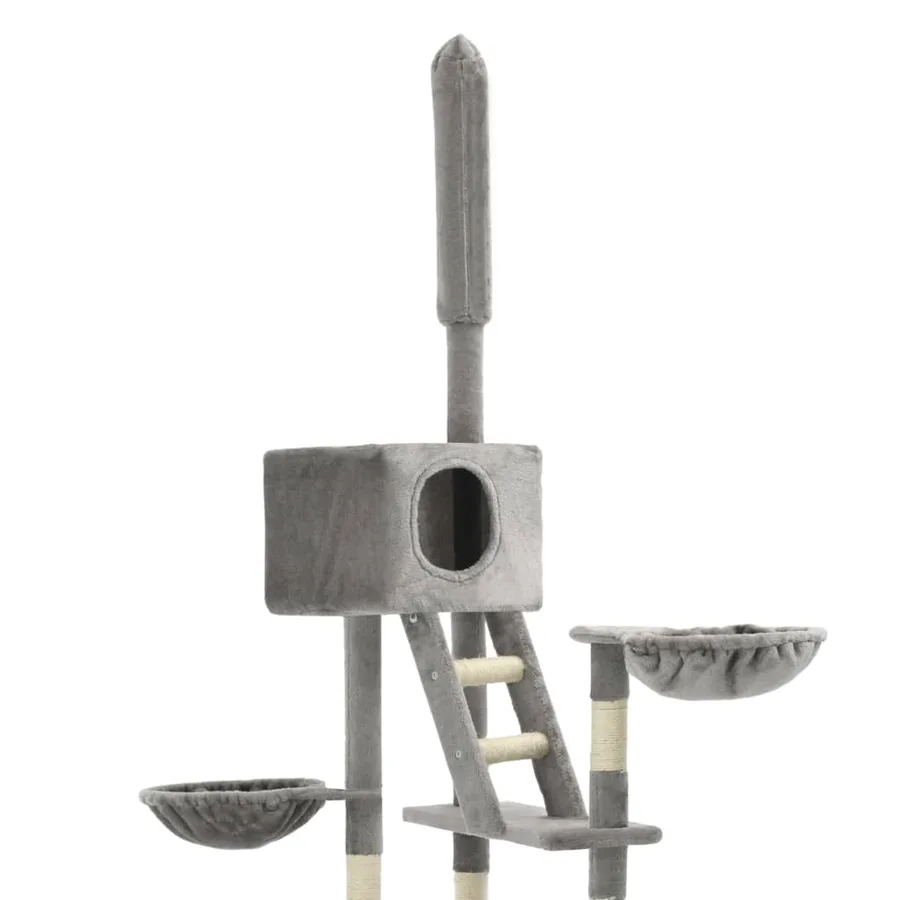 Arbre à chat avec griffoirs en sisal 230-260 cm Gris - 4