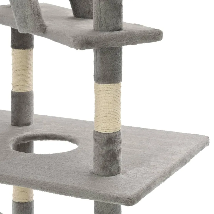 Arbre à chat avec griffoirs en sisal 230-260 cm Gris - 5