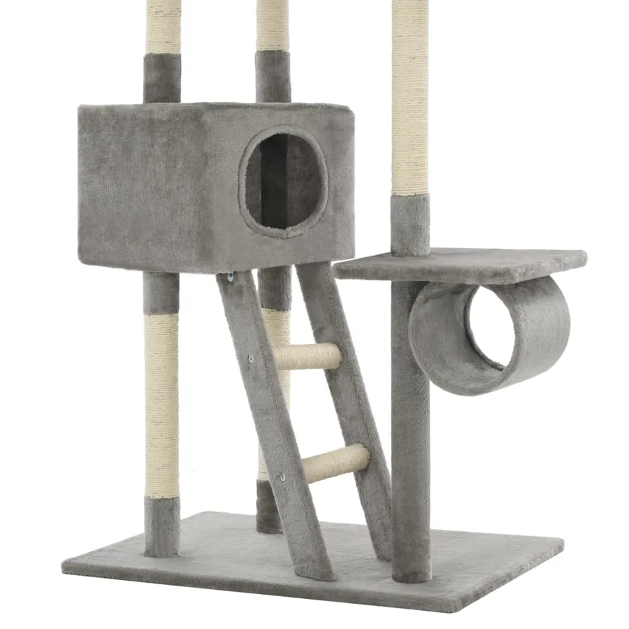 Arbre à chat avec griffoirs en sisal 230-260 cm Gris - 6